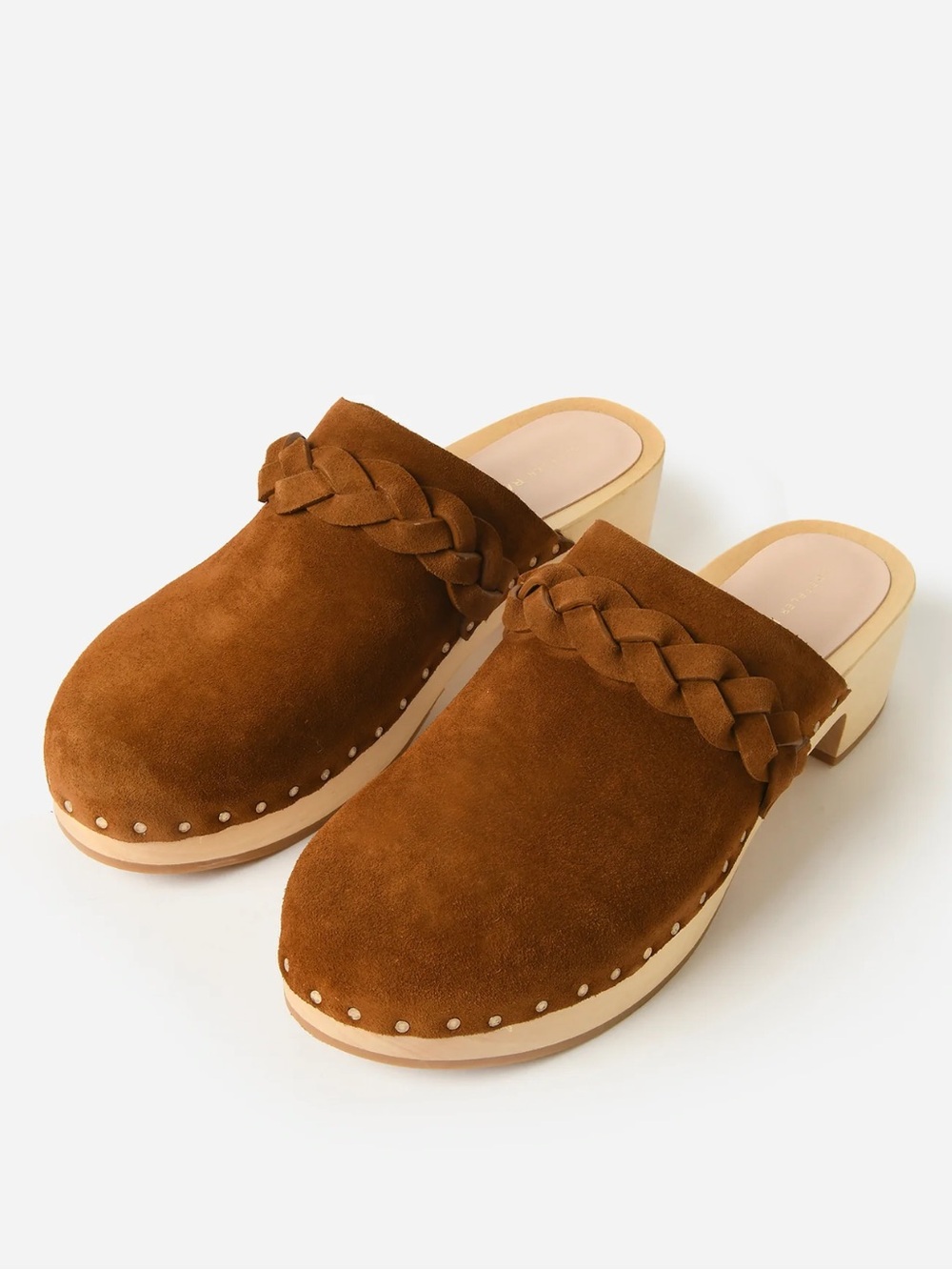 Loeffler Randall Women’s Polina Braided Suede Clog, Cacao, Size 7.5